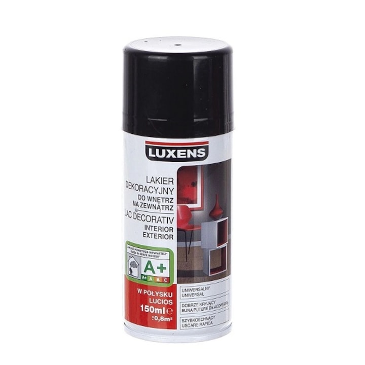 Vopsea Spray Luxens negru lucios 150 ml