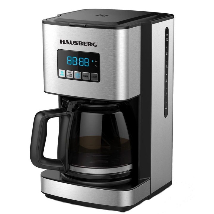 Кафемашина SMART HAUSBERG HB3755, 1200 W, WIFI, LED дисплей, Система за защита, 1.8 л, Неръждаема стомана