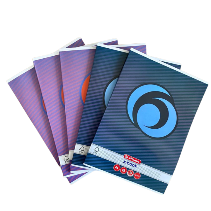 Set 5 x Caiet A4 48 file patratele, motiv Rainbow - 9480840-5