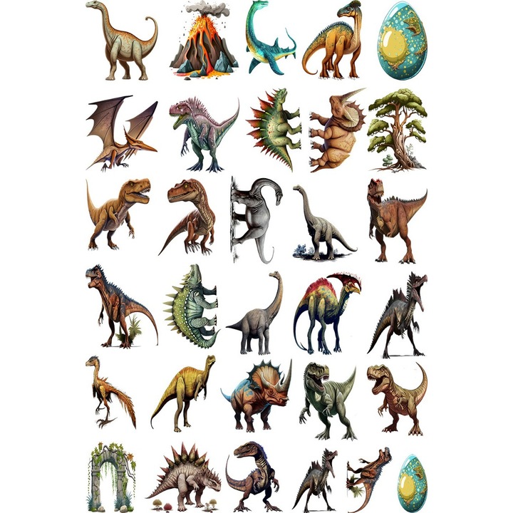 Sticker decorativ Dinozauri, Waterproof 90x60 cm, 1305STK-1
