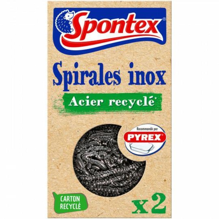 Set 2 bureti de vase Spontex Spirales, Inox
