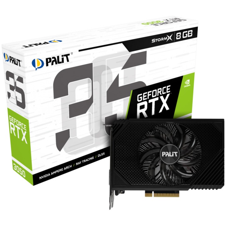 PALIT GeForce RTX™ 3050 StormX videokártya, 8 GB, GDDR6, 128-bit