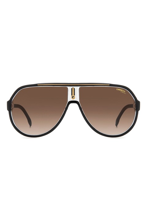 Carrera, Ochelari de soare aviator cu imprimeu logo lateral, Auriu, Negru, 64-11-135