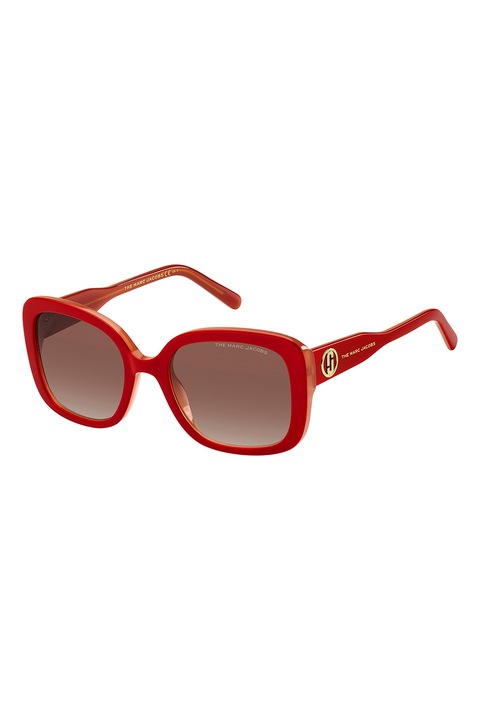 Marc Jacobs, Ochelari de soare patrati cu lentile in degrade, Rosu, 54-21-140