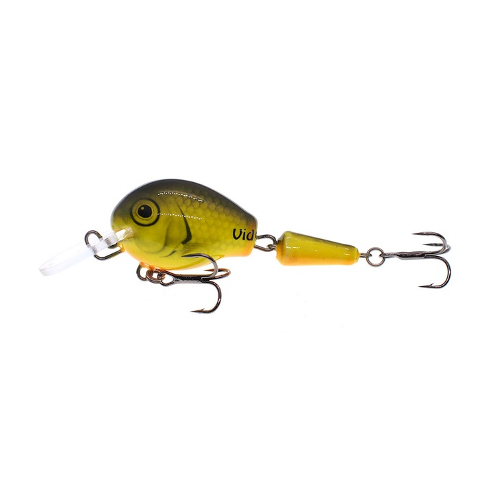 Vobler articulat Wobbler Vidra Atomic Chub Jointed 5cm, 7gr, Sinking, LB (Lime Black) pentru clean, pastrav, biban, stiuca si salau