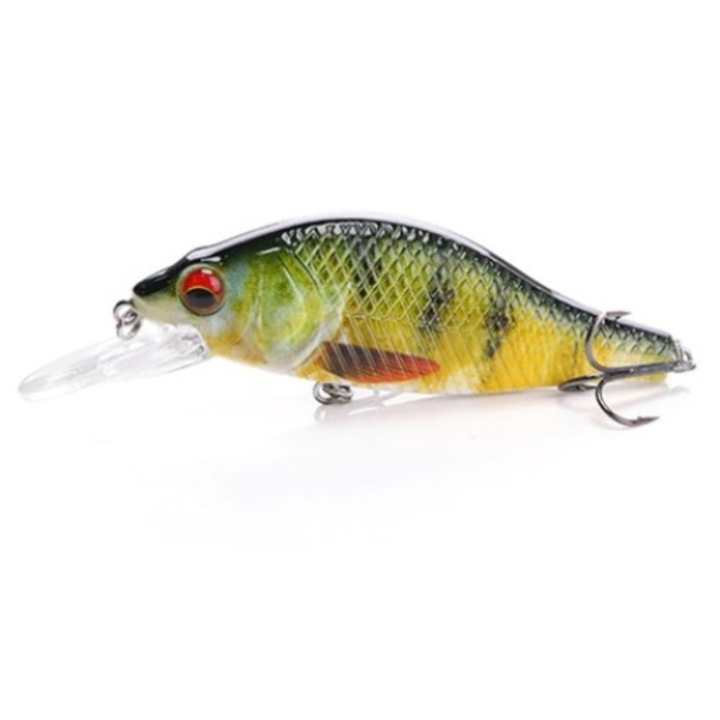 Vobler F152B, pentru a prinde Stiuca, Sandru, Somn, Biban, 22.3g, 9cm, Verde/Galben