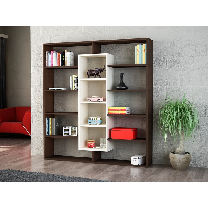 Biblioteca, Ample, Wenge, 125 x 22 x 135 cm