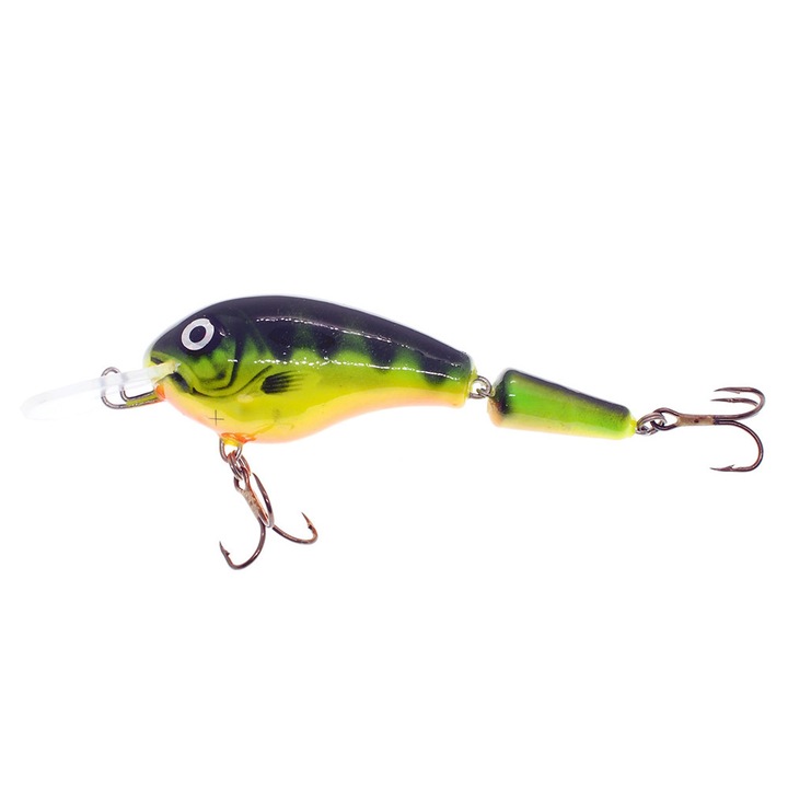Vobler articulat Wobbler Vidra Nautilus DR (Deep Runer) Jointed 8.5cm, 17gr, FP (Fire Perch) pentru pescuitul la somn, stiuca sau salau