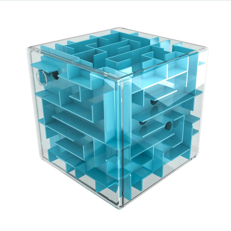 Cube Labyrinthe Bille 3D - Jeu Réflexion Portable - Stimule Patience Et Logique - Pour Ados Et Adultes