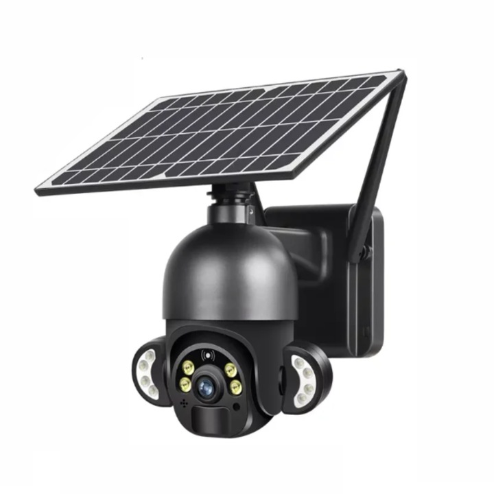 Solar PTZ videokamera, WIFI 4G LTE vízálló, 4MP, forgatás az alkalmazásból, mikrofon