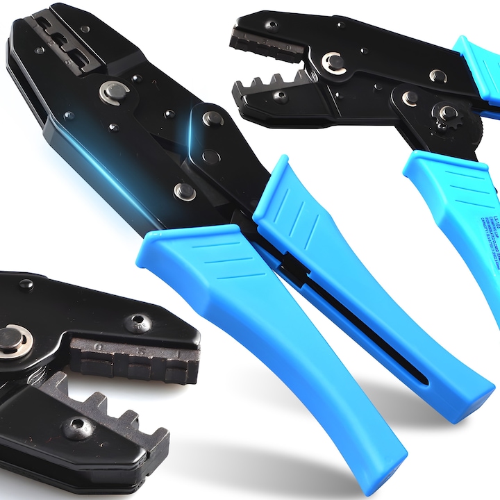Cleste Profesional Pentru Sertizare, Trusa Sertizare Cabluri Electrice, Domeniul De Operare 0.5 - 6 Mm², Albastru-negru