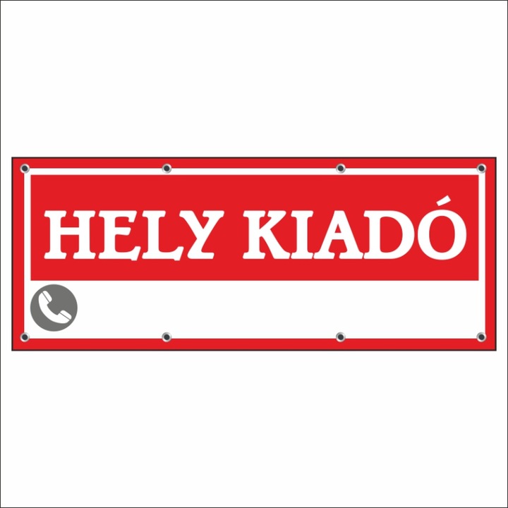 Banner MEDIA, "Hely kiadó" modell 2, 250 x 100 cm