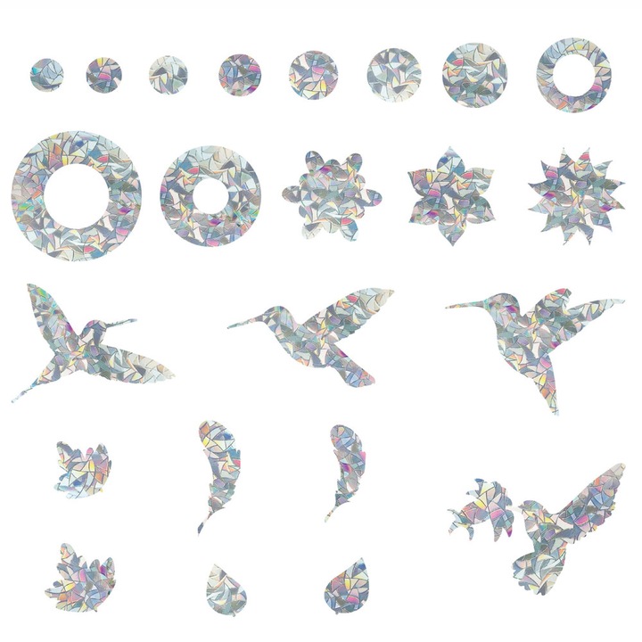 Set 24 autocolante fereastra BGHYHYHI, PET, multicolor