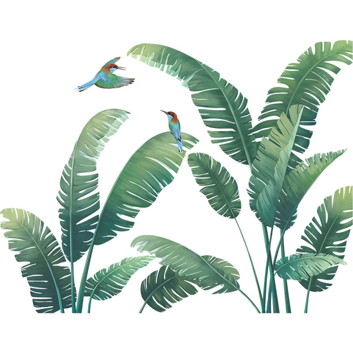 Set 2 Stickere Decorative BGHYHYHI, Tropical, verde, 90x30cm - eMAG.ro