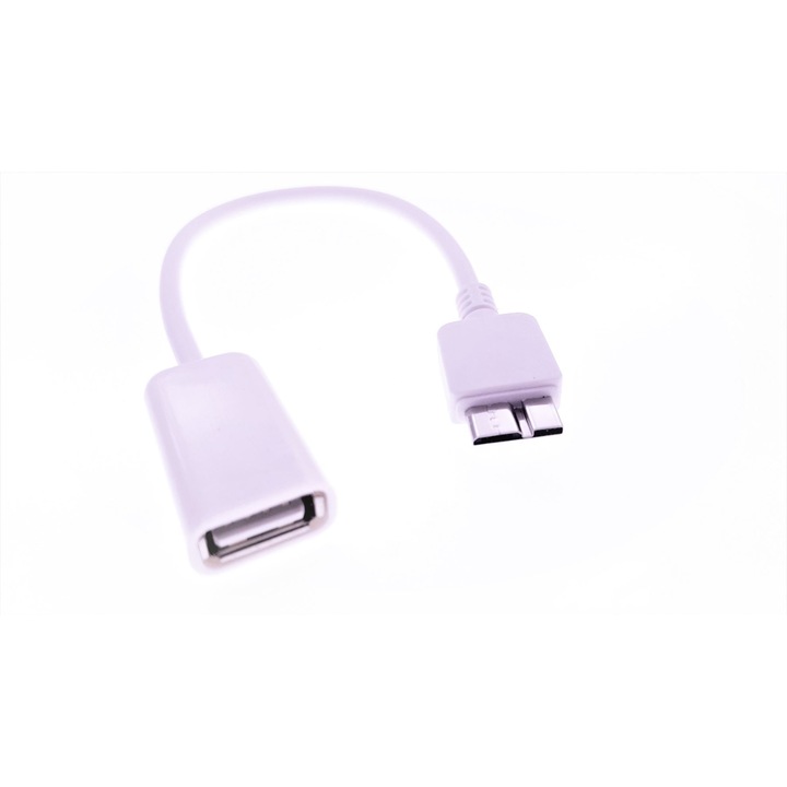USB 2.0 OTG кабел към Samsung Note 3 тип конектор за трансфер на данни, стик, 10 см, Бял