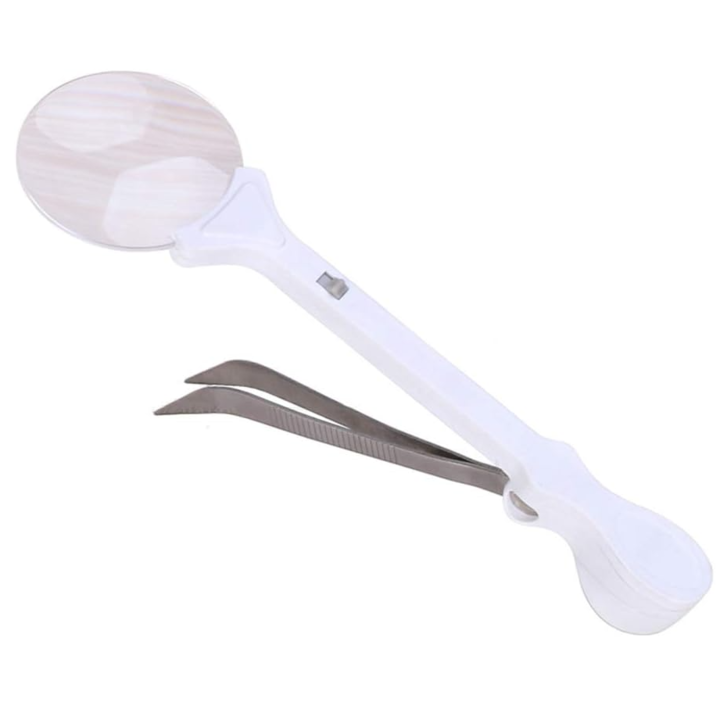 Penseta profesionala cu lupa si 2 leduri 50x5