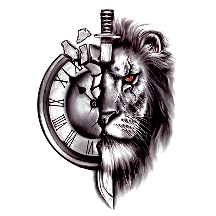 Tatuaj temporar, Flash Tattoos Romania, Final Countdown, rezistent la apa, aplicare rapida, 15x21 cm