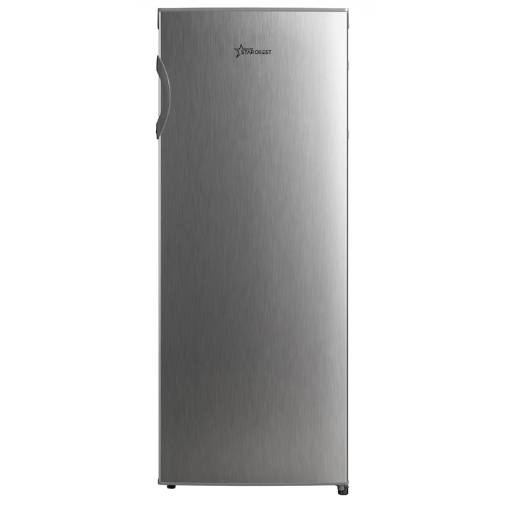 Congelator STARCREST SUF-160SI, 160 L, Clasa E, 5 Sertare, Termostat Ajustabil, Usi reversibile, H 142 cm, Argintiu