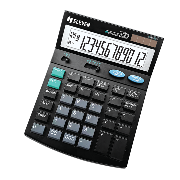 Калкулатор ELEVEN CT 666N, Настолен, 12 разряда, Черен, Check&Correct