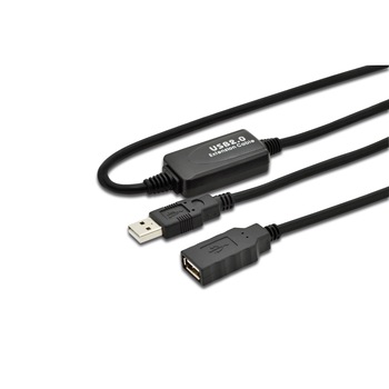 Cablu extensie USB 2.0, activ, 10m Digitus Cablu extensie USB 2.0, activ, 10m Digitus