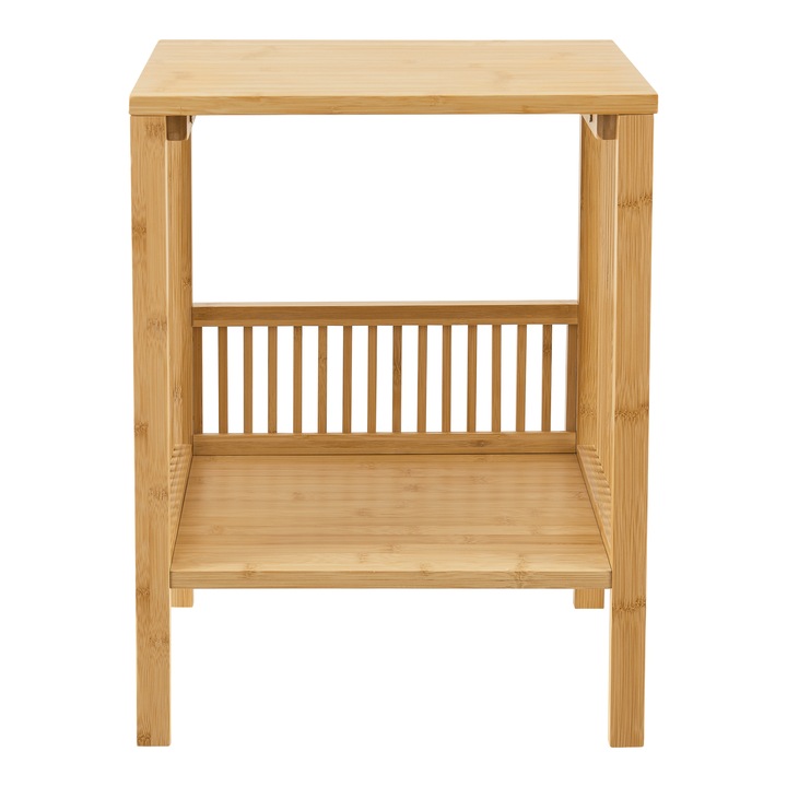 Masuta, en.casa, PXNB-0709 Varde, 50 x 38,5 x 33 cm, bambus, natur, cu raft inferior