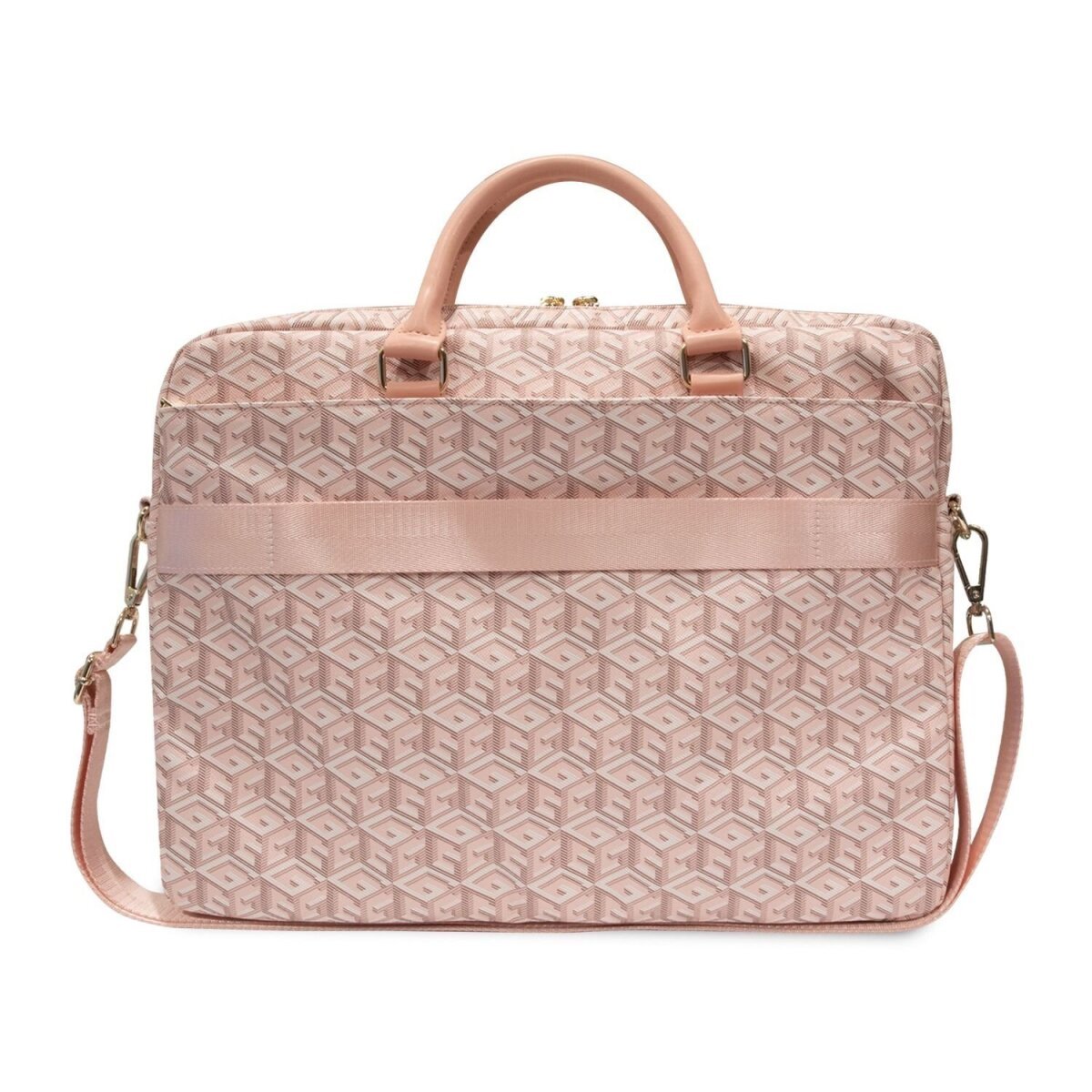 Geanta Guess GCube Stripes compatibila cu laptop 16 inch Pink