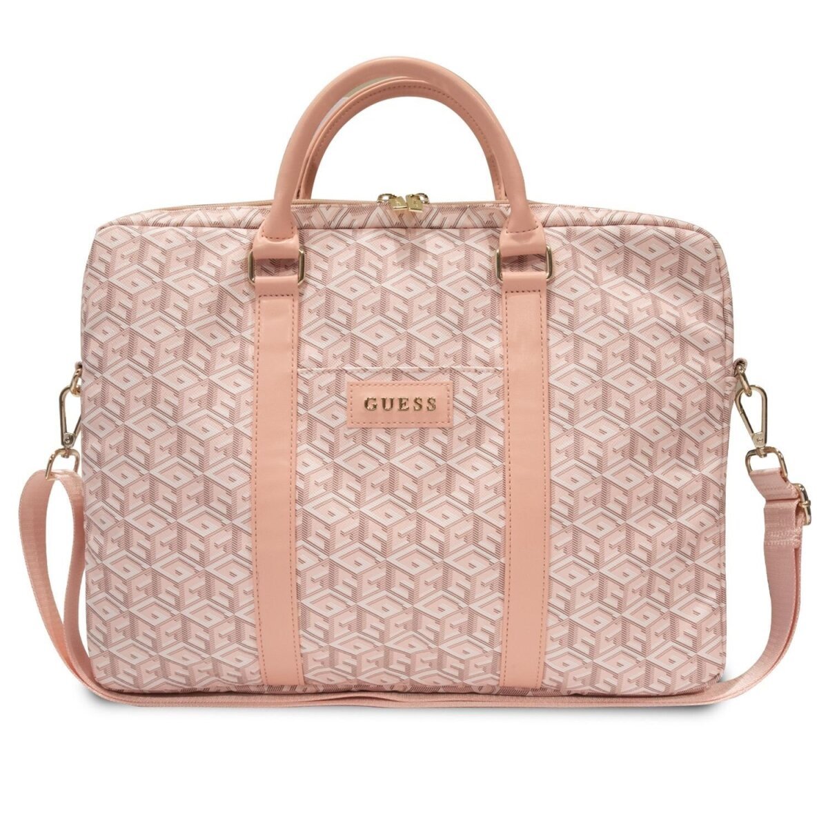 Geanta Guess GCube Stripes compatibila cu laptop 16 inch Pink