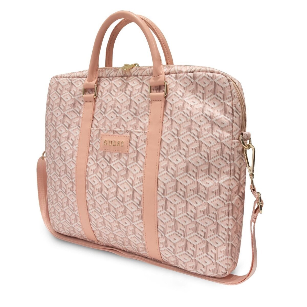 Geanta Guess GCube Stripes compatibila cu laptop 16 inch Pink
