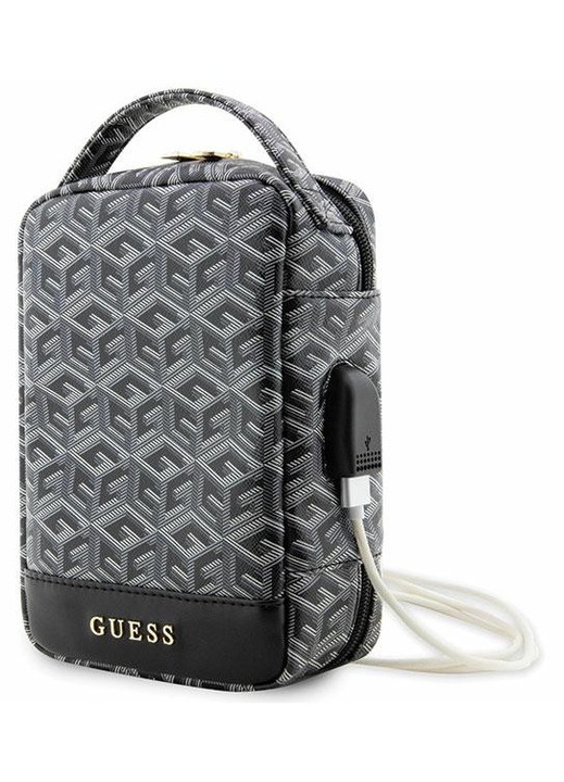 Geanta organizatoare, Guess GCube Stripe, negru, piele sintetica/poliester/nailon
