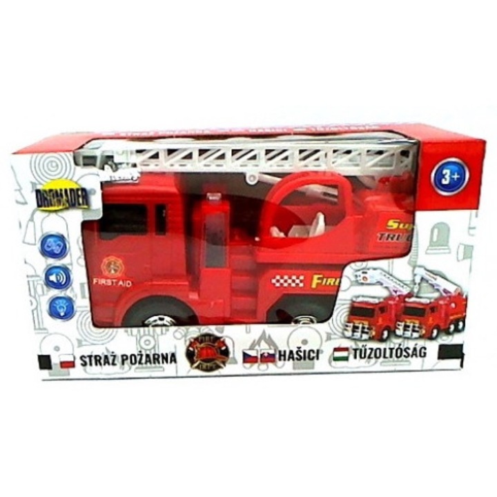 Gyermek tűzoltóautó, Dromader, műanyag