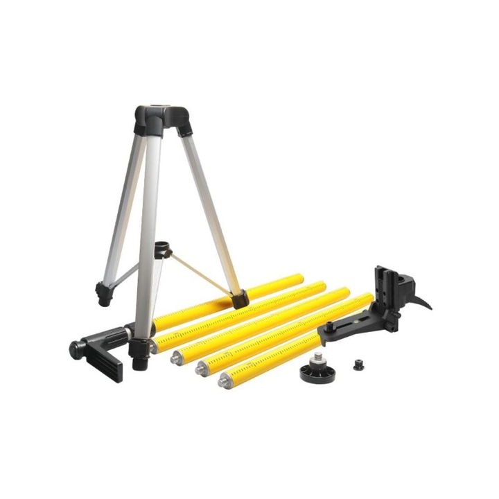 Suport nivela, Hupar, Telescopic, 3,7m, Negru/Galben