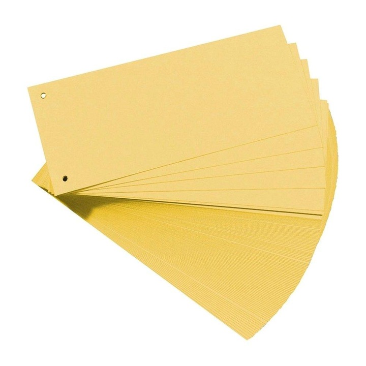 Separatoare Exacompta, color, 105 x 240 mm, galben, 100 bucati