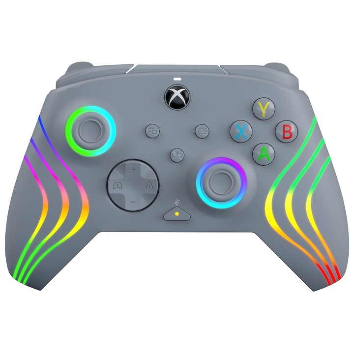 PDP, Vezetékes kontroller, Afterglow Wave, Xbox, PC, 3,5 mm audio, RGB világítás, Szürke