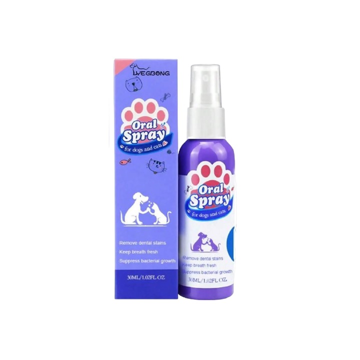 Spray oral bucal pentru curatarea dintilor cainilor si pisicilor, 30 ml, The Casius.®