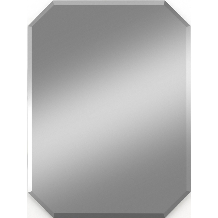 Oglinda baie, cristal, octogonala, fatetata Octavia 55 x 80 cm