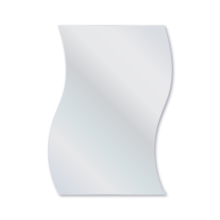 Set 4 buc, oglinda baie, valurita, cristal, Square, 29 x 37 cm