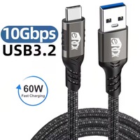 Cablu Date si Incarcare eRDX® – 1m, USB-A la USB-C, 10Gbps, 60W, Fast Charging, USB 3.2 Gen 2, SSD / Telefon / Laptop