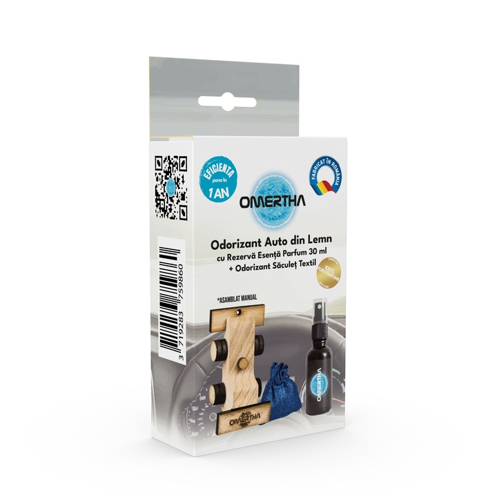 Odorizant Lemn Auto Omertha, Masinuta F1, Esenta Parfum Ultra Concentrat Lavanda 30 ml