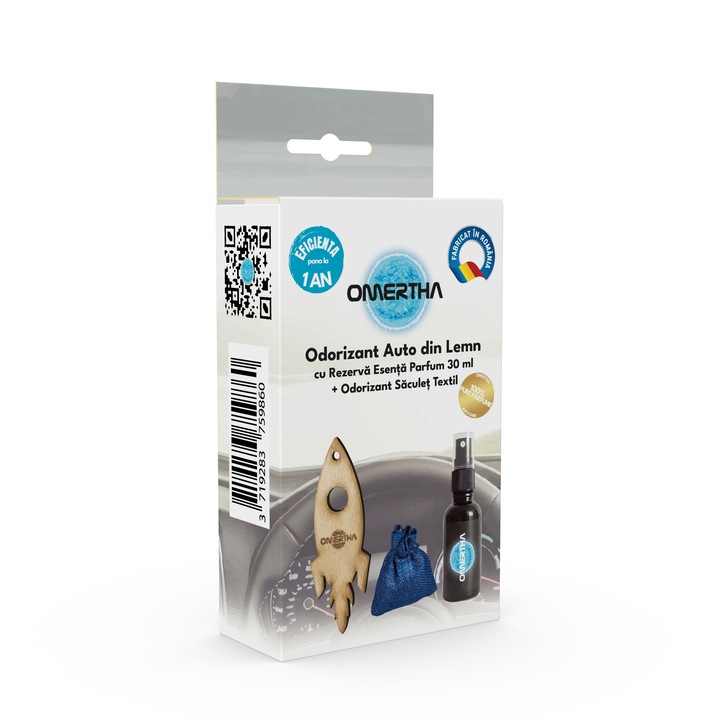 Odorizant Lemn Auto Omertha, Racheta, Esenta Parfum Ultra Concentrat Lavanda 30 ml