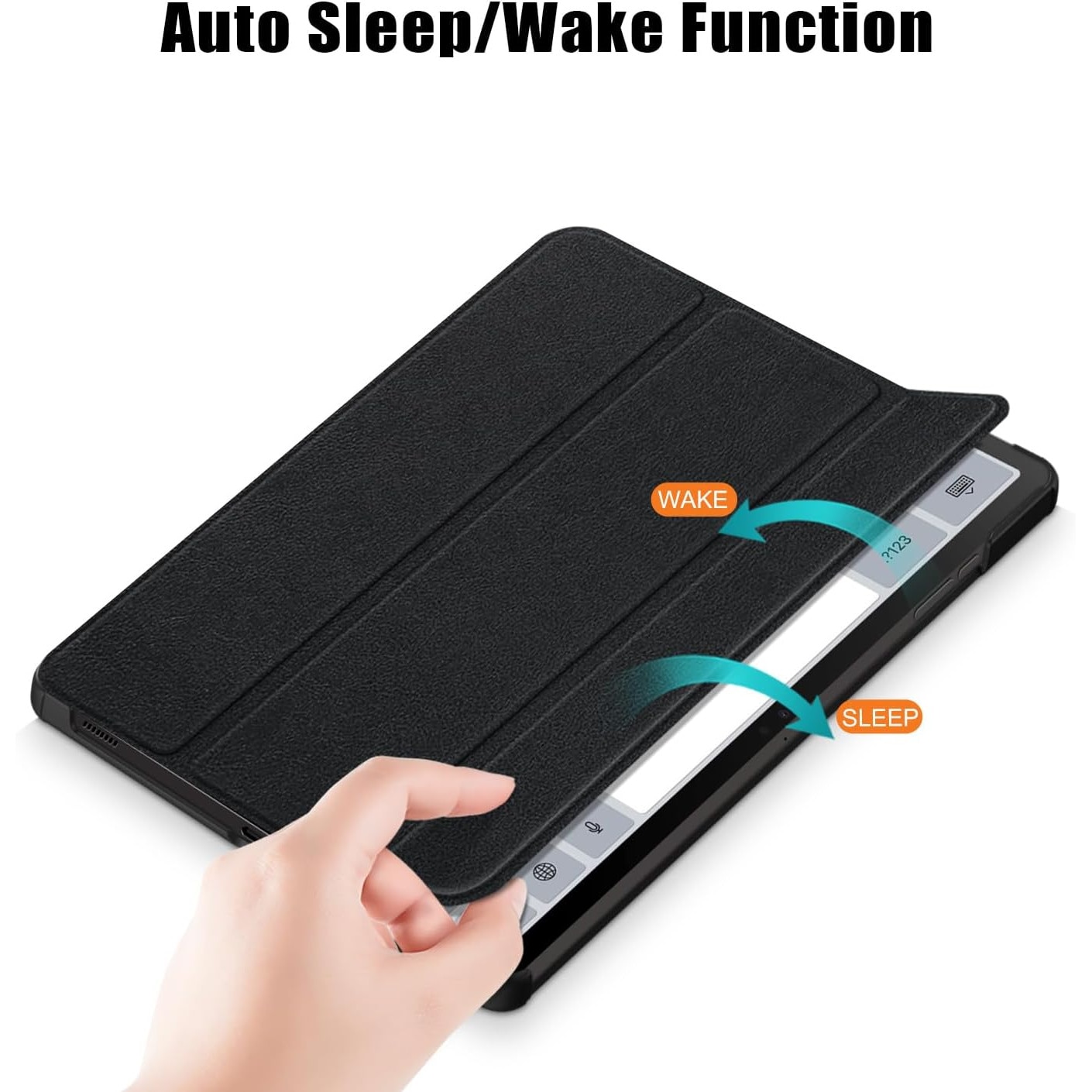 Husa pentru Samsung Galaxy Tab S9+ Plus / S9 FE+ Plus, Tab S10 Plus 12.4 inch Slim UltraLight functie sleep/wake-up, Aiyando, negru