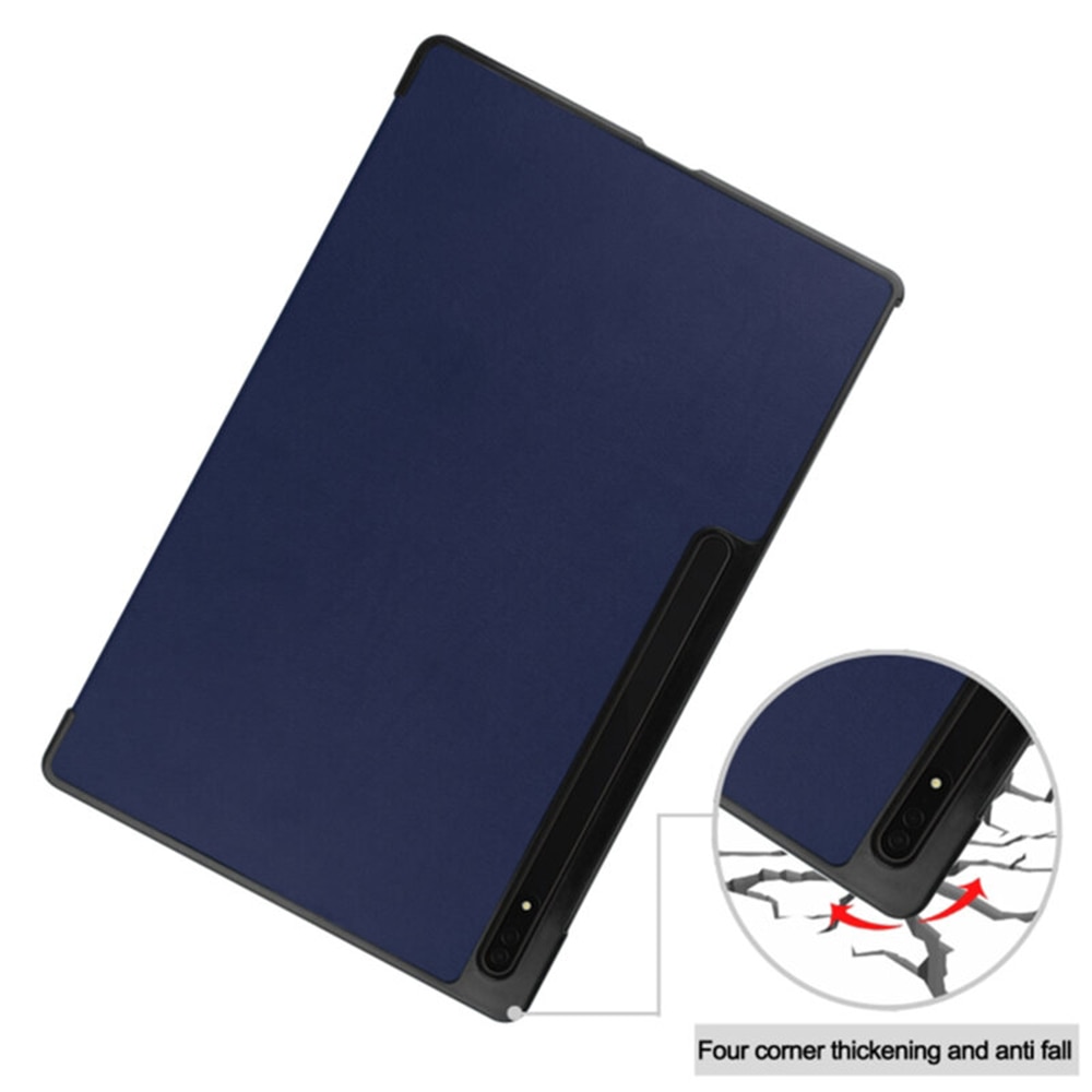 Husa Tableta din piele PU pentru Samsung Galaxy Tab S9 11.0 inch, Protectie Completa 360, Interior Catifea, Functie de Stand, Display Protejat, Smart Cover, Colturi Anti-Soc, Albastru