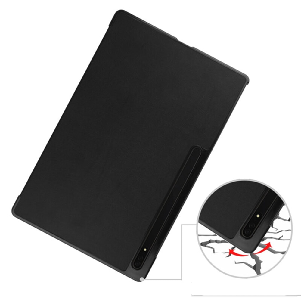 Husa Tableta din piele PU pentru Samsung Galaxy Tab S10 Plus 12.4 inch, Protectie Completa 360, Interior Catifea, Functie de Stand, Display Protejat, Smart Cover, Colturi Anti-Soc, Negru