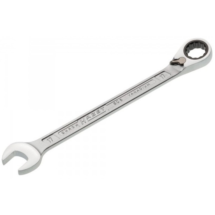 Cheie combinata cu clichet reversibil Hazet, deschidere cheie 17 mm, profil bi-hexagonal