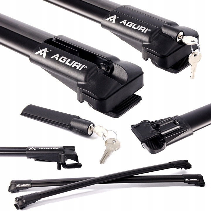 Bare portbagaj din aluminiu Aguri Prestige S16 Negru pentru FORD Kuga 2012-, JEEP Renegade 2015-, KIA Sorento 2010-2014, NISSAN Qashqai +2 2008-2013, VOLKSWAGEN Sharan I 1996-2000