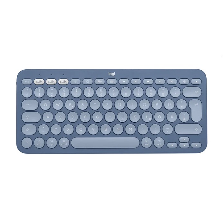 Клавиатура Logitech K380, Безжична, Синя, Специално създадена за iMac, MacBook, iPad и iPhone