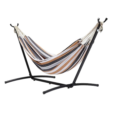 Hamac dublu cu suport metalic, PROCART, greutate maxima 150 kg, husa depozitare, 270x100x100 cm