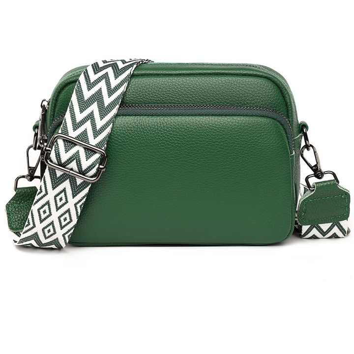 QttvbTna táska, poliészter, zöld, 21x15x8cm