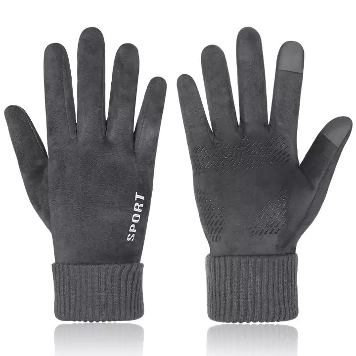 Manusi barbati, Izmael, Poliacril, Gri, One Size