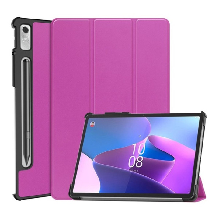 Tablet tok, kompatibilis, Lenovo Tab P11 Pro Gen2 (TB132FU) WIFI Gigapack tok álló, bőr hatású (aktív flip, oldalra nyíló, trifold, asztali tartó, ceruza tartó) lila, gigapack csomagolás