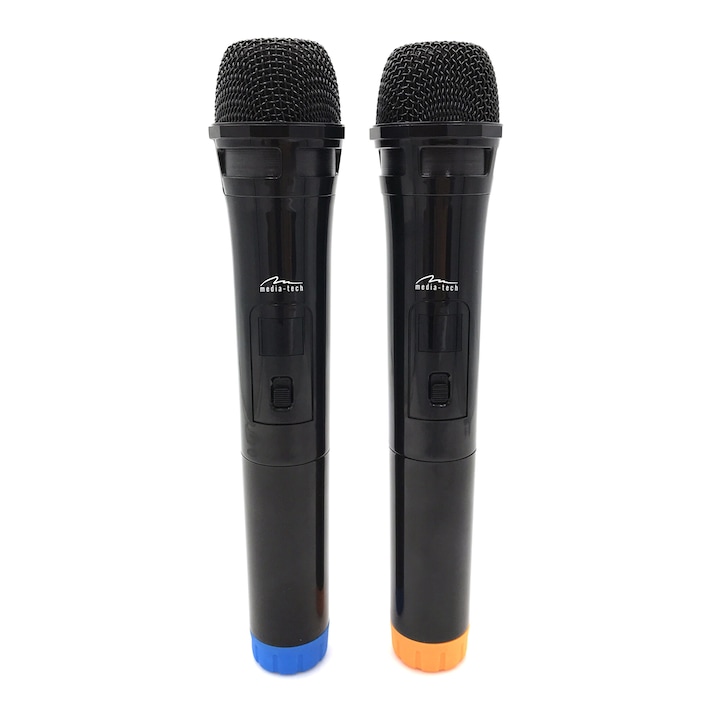 Безжичен микрофон Media-Tech MT395 Accent Pro, USB, Karaoke, комплект 2 броя, Черен